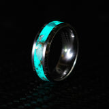 Custom Turquoise Crystal - 8mm Tungsten Ring