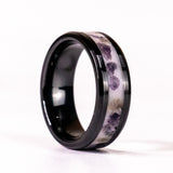 Amethyst - 8mm Black Ceramic Ring