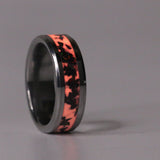Phantom Fire Opal - Tungsten 8mm Ring