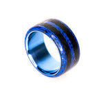 Royal Blue and Black Hybrid on Anodized Titanium