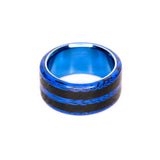 Royal Blue and Black Hybrid on Anodized Titanium