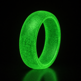Afterdark Halo ring glowing vivid green in darkness