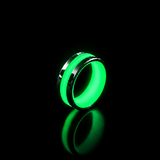 Apollo Lume Silver ring in green glow, super dark