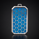 Professional Blue Water titanium hexagon pendant front view