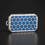 Professional Blue Water titanium hexagon pendant horizontal detail view