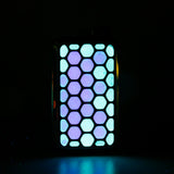 Custom aqua and purple hexagon pendant alternate view