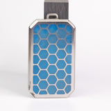 Blue Superlum titanium hexagon pendant
