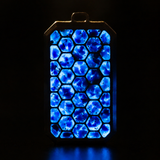 Egyptian Blue opal titanium hexagon pendant glowing in the dark, pendant only