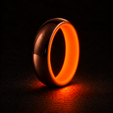 Luminescent Luxe 14K rose gold 5 mm ring with Fire Glow liner with a powerful glow in deep darkness.