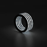 White Aurora Carbon Fiber Ring