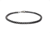 Blackened Sterling Silver Box Chain Bracelet