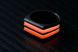 2 Band Blackened Super Lume Signet - Black Silver