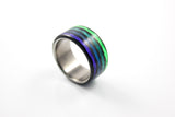 Northern Lights Aurora Carbon Fiber Ring with Titanium liner