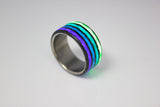 Northern Lights Aurora Carbon Fiber Ring with Titanium liner