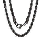 Black Stainless Steel Twist Rope Chain 5mm