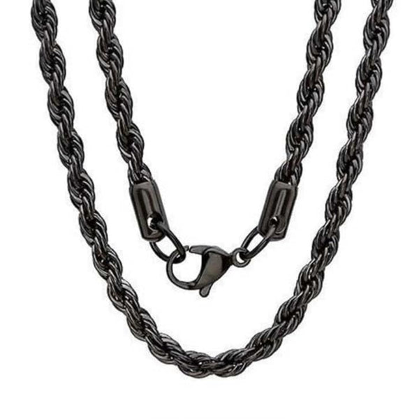 Black Stainless Steel Twist Rope Chain 5mm