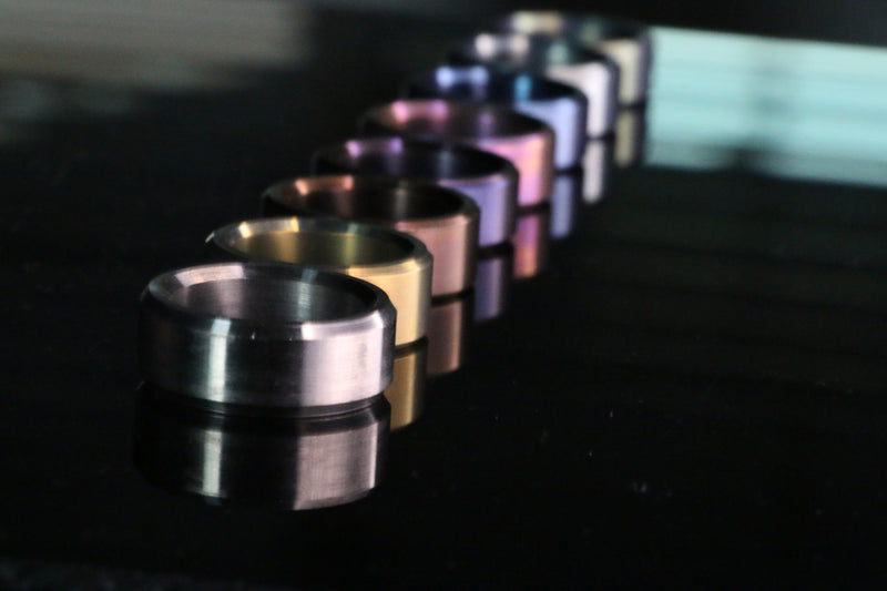 Email Special - Beveled 9mm Anodized Titanium Band