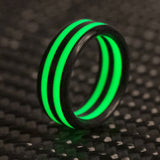 Limited Edition Forest Green Glow Dual Lume Carbon Fiber Ring