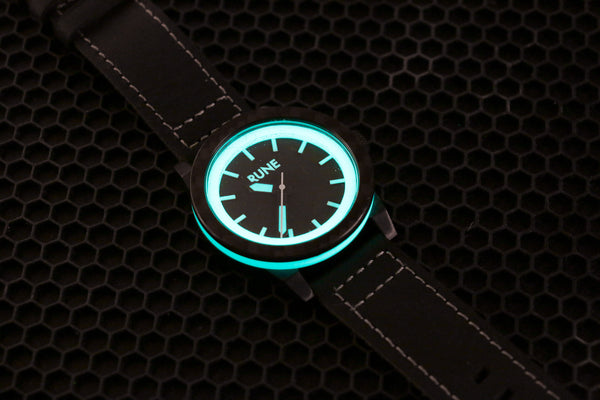 Quartz Ultra Glow Aqua Carbon Fiber Watch