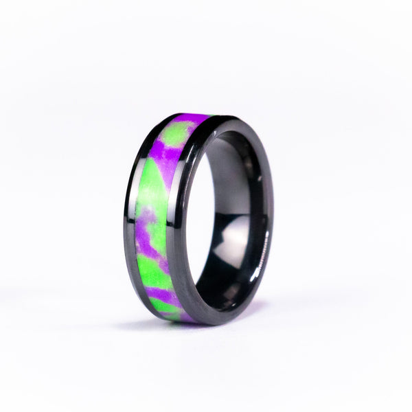 Custom Super Lume Inlay - 8mm Black Ceramic Ring