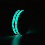 The Atlantis - Aqua Glow with Aqua Opal - 8mm Double Black Ceramic Ring