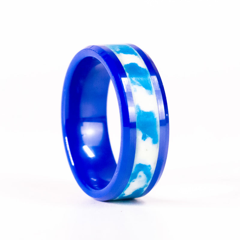 Custom Super Lume - 8mm Blue Ceramic Ring