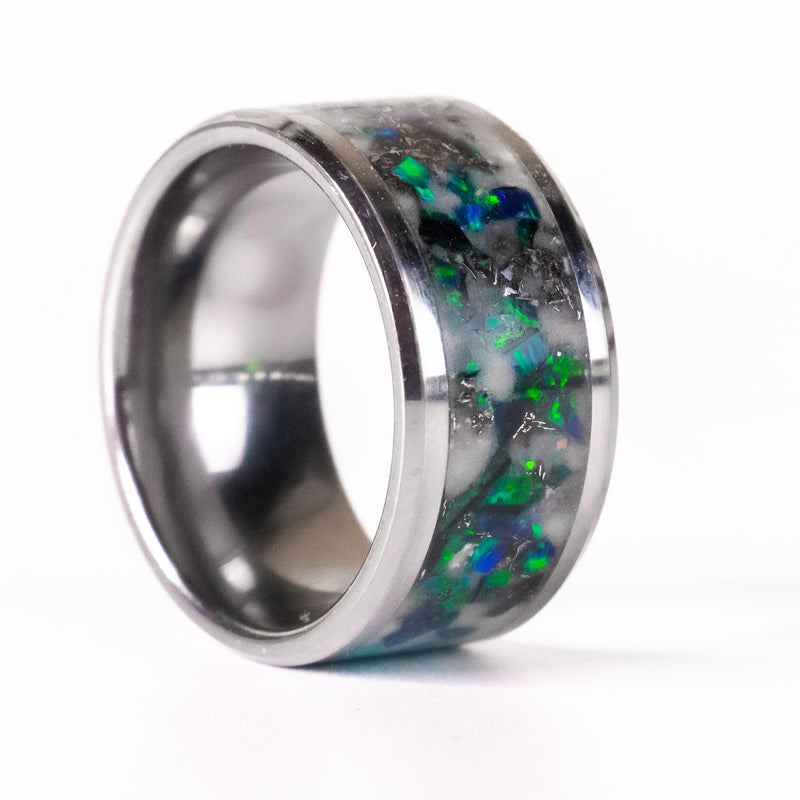 Evergreen Opal Beast -12mm Tungsten Ring