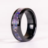 Amethyst + Opal Energy - Black Ceramic Ring