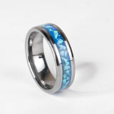 The Alpine River - 8mm Tungsten Opal Ring