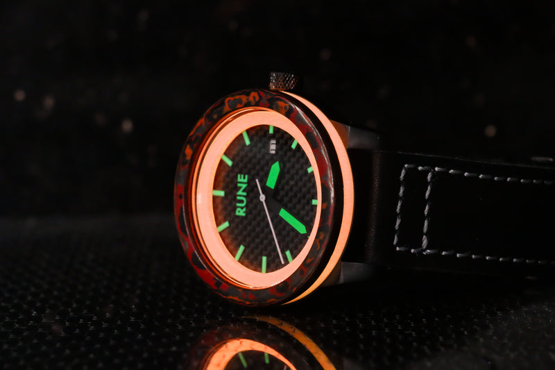 Lava Forged Carbon Fiber Automatic Rune Watch Limited Edition 3 Only
