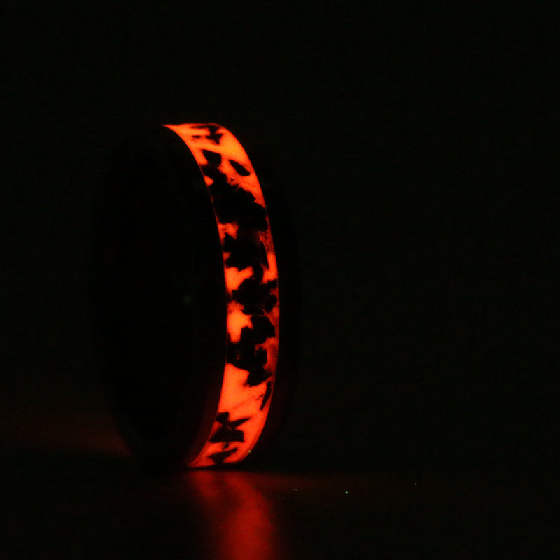 Phantom Fire Opal - Tungsten 8mm Ring