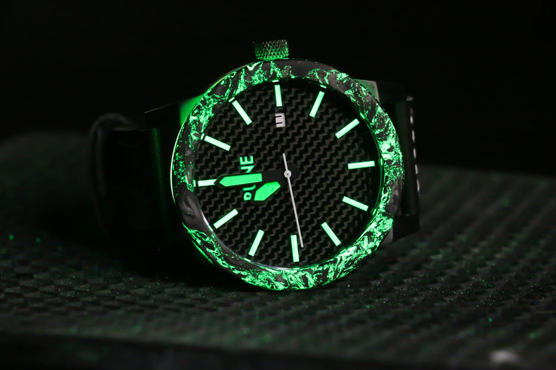 Glowing Forged Automatic - Neutral Green (brightest glow) Bezel