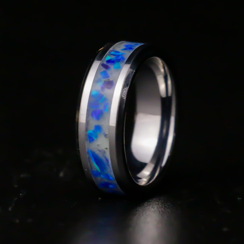 Egyptian Blue - 8mm Tungsten Ring or Titanium Pendant