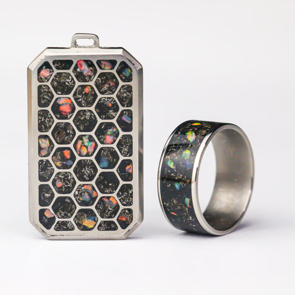 The Galactic Ember - 10mm Titanium Ring or Pendant