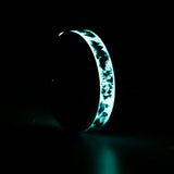 Black Emerald - Tungsten ring with meteorite