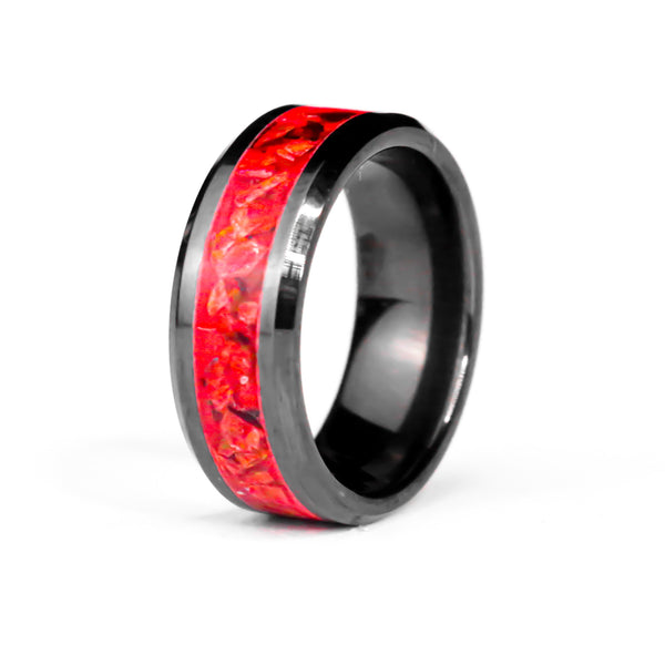 The Crimson Noir - 8mm Black Ceramic Ring