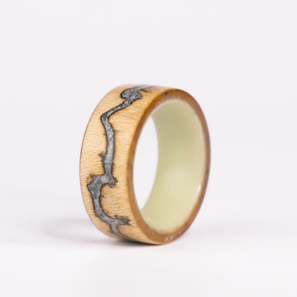 Volt Ring Aqua - 7 size. Maple Wood