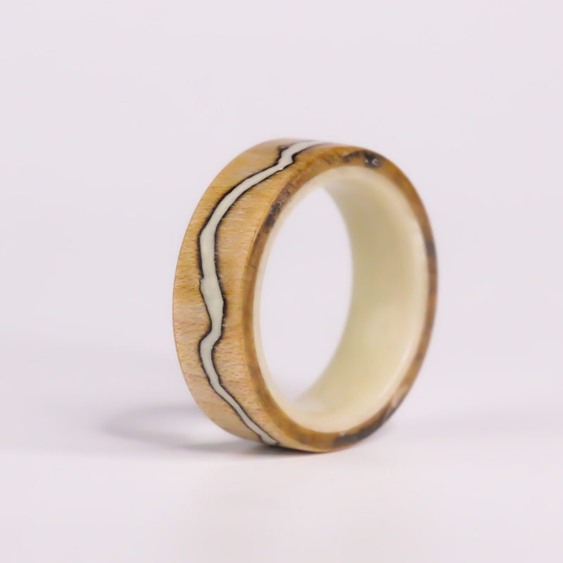 Volt Ring Two Tone - 7.5 size. Maple Wood