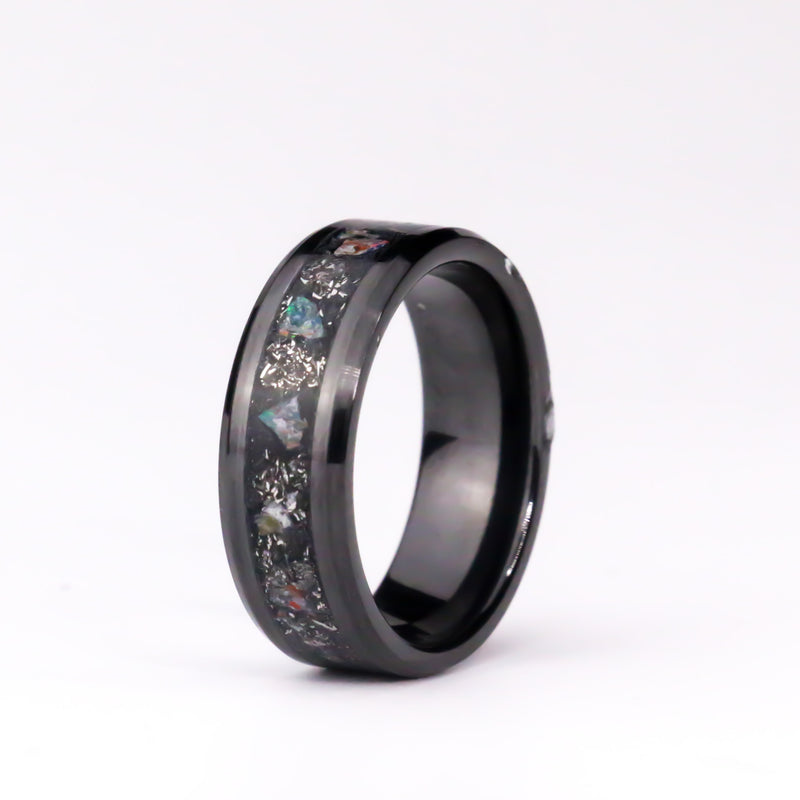 The Nebula Ash - 8mm Black Ceramic Ring