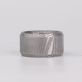 Etched Damascus Steel Broad Band - Size 9.5