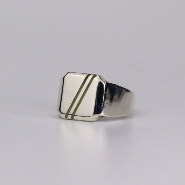 Sterling Silver Signet Lume Ring - Size 10