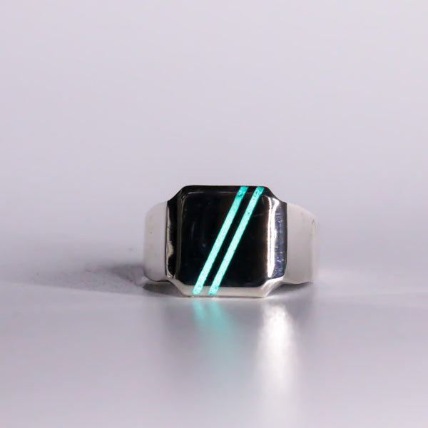 Sterling Silver Signet Lume Ring - Size 10