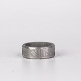 Size 6.5 etched muonionalusta meteorite ring