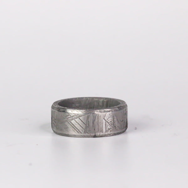 Size 6.5 etched muonionalusta meteorite ring