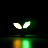 Red and green carbon fiber alien keychain