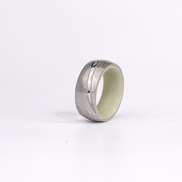 Damascus Steel and Aqua Glow - Size 5.5