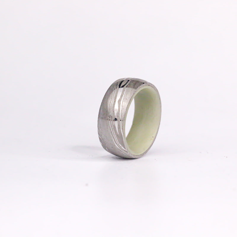 Damascus Steel and Aqua Glow - Size 5.5
