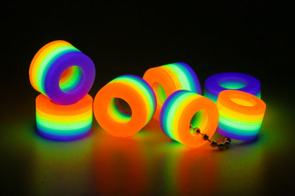 Rainbow Glow Bead Keychains