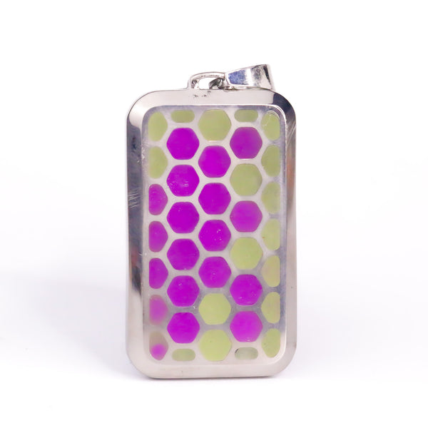 Aqua and Purple Hexagon Super Lume Pendant