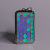 Aqua and Purple Hexagon Super Lume Pendant